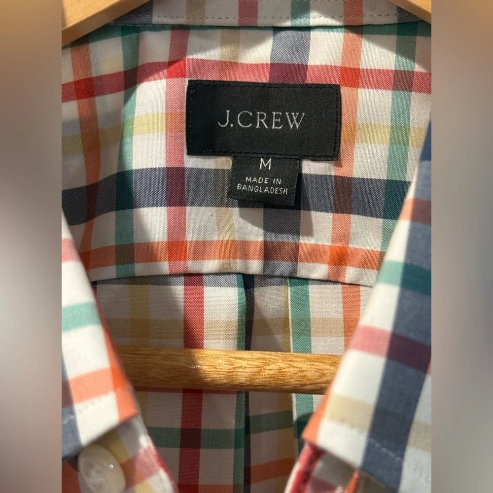 J. Crew Men's Colorful Checkered Shirt